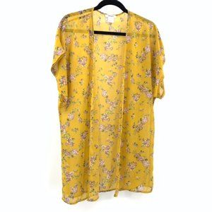 Persaya floral long kimono Gold Short Sleeve Swim